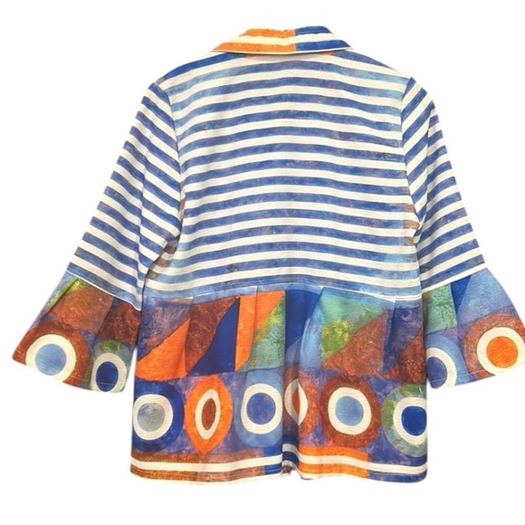 Damee Jacket Womens Small Colorful Stripe Abstract Wearable Art Size Small - Picture 2 of 12